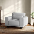 Amada 40" Oversized Accent Sofa Chair, Modern Armchair with Deep Seat, Comfy Upholstered Large Reading Chair with Removable Washable Covers for Living Room & Bedroom Office, Grey