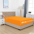 Elegant Comfort 1500 Premium Hotel Quality 18-21 Inches Deep - Extra Deep Pocket Single Fitted Sheet for High Mattress, Luxury and Softest, Smart Pocket - Wrinkle Free, King, Orange