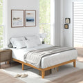 Sweetcrispy Solid Wood Bed Frame, King Size Bed Base with Wood Slat Support, Sturdy, Stylish & Noise-Free Design, No Box Spring Needed, Easy Assembly, 12 in Natural Pine