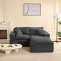 74.8” Set of Cloud Couch, Modular Loveseat Sofa, Convertible Sofas Bed, Deep Seat Sofa, Cozy Sofa for Living Room, Office and Bedroom, L Shaped Cozy Sofa Furniture Set, Corduroy, Gray