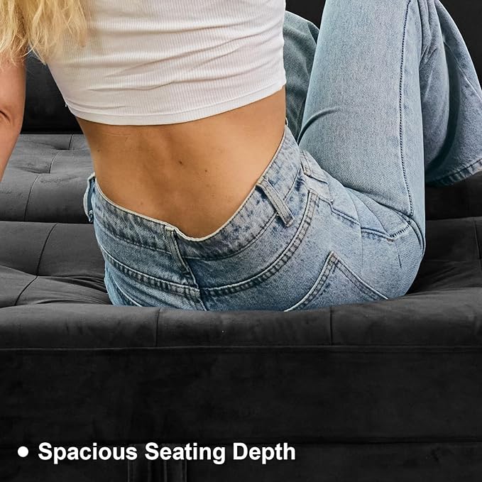 Belffin Modular Sectional Sleeper Sofa with Pull Out Bed Convertible Velvet Sleeper Sofa with Storage Sectional Couches for Living Room Grey