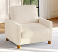 35.3" Couches for Living Room, Comfy Beige Couch Single with 22.5" Deeper Seat, Accent Chair Tool-Free Setup, Reading Chair 440lbs Support, Corduroy Couch for Bedroom, Apartment, Office