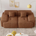 85" Cloud Loveseat Sofa in a Box, Modern Small Couch No Assembly Required, Comfy Deep Seat Boneless Couches for Living Room, Bedroom, Apartment, Orange 1 PCS