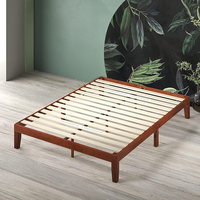 Zinus Wen Wood Platform Bed Frame/Solid Wood Foundation/Wood Slat Support/No Box Spring Needed/Easy Assembly, Full