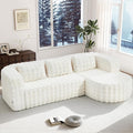 Hobestluk 96" Cloud Sectional Couch Modern Boneless Couch 3 Seater with Oversized Chaise L Shaped Modular Sofa Couches for Living Room Apartment No Assembly Required (Bubble White,Right Facing Chaise)