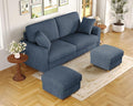 Kidirect 70in U Shaped Couch, Modular Sofa No Tool Assembly, Comfy Sectional Couches for Living Room 21in Deeper Seats, Corduroy Sofas for Living Room with 2 Pillows, Loveseat Sofa Set, Blue Couch | Comfy Corduroy, Oversized 70in Couch, 700LB Tough, To...