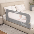 Bed Rail for Toddlers,Foldable & Swing Down,Gap Free Safety Anti-Pinch Double Crossbar Bed Guard More Stability,Quick No-Tool Installation for Twin, Full, Queen, King Beds (Gray, 47in)