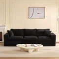 106.3” Sectional Couches for Living Room, Set of Cloud Couch, Modular Sectional Sofa, Convertible Sofas Bed, Deep Seat Sofa, Corduroy, Black