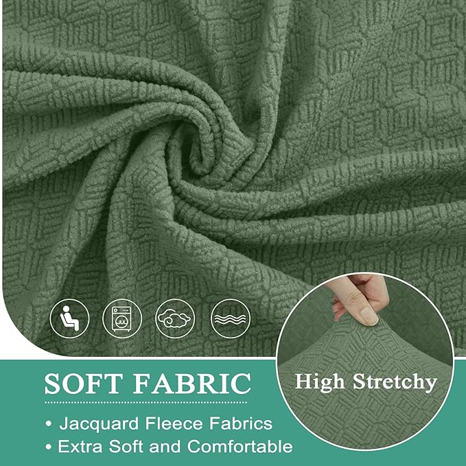 Waterproof Reclining Sectional Couch Covers Washable L Shaped Couch Cover for Sectionals Recliner Sofa Covers Stretch Corner Recliner Slipcovers for Dogs (Additional Seat Cover, Green)