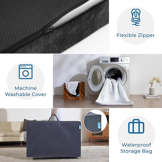Odorless Foldable Mattress Twin Size 75" x 38" x 6", 6 Inch Medium Firm Folding Foam Mattress with Storage Bag, Fiberglass Free Trifold Memory Foam Mattress for RV, Guest Bed