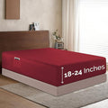 Elegant Comfort 1500 Premium Hotel Quality 18-24 Inches Deep - Extra Deep Pocket Single Fitted Sheet for High Mattress, Luxury and Softest, Smart Pocket - Wrinkle Free, Full, Burgundy