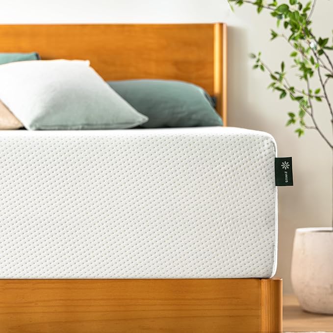 Zinus 12 Inch King Green Tea Memory Foam Mattress [New Version], Fiberglass Free, Medium Firm Feel, Zoned Pressure Relief, Certified Safe Foams & Fabric, Mattress in A Box