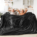 BEDELITE Big Fleece Blanket 120" x 120" (10' x 10'), Super Soft Fluffy Fuzzy Oversized King Blanket for Bed, Couch, Sofa, Camping, Extra Large Fits Whole Family, Black