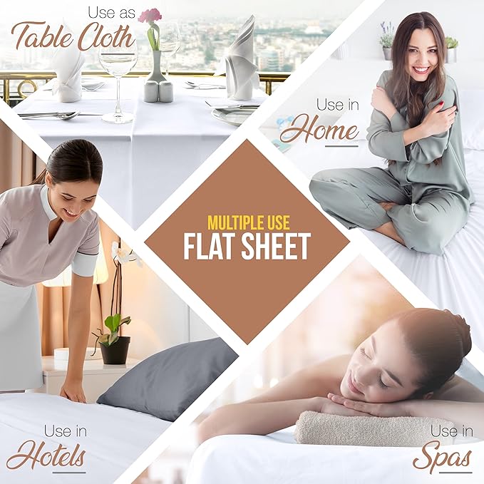 Utopia Bedding Flat Sheet - 1 Pack (Full, White) - Soft Brushed Microfiber Fabric - Shrinkage & Fade Resistant Top Sheet - Easy Care Bed Sheet