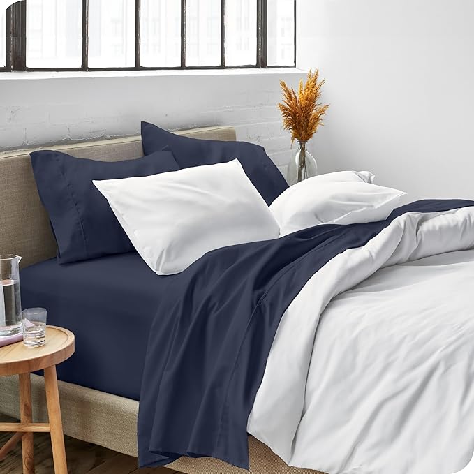 Bare Home Full Sheet Set - 1800 Ultra-Soft Microfiber Full Bed Sheets - Double Brushed - Deep Pockets - Easy Fit - 4 Piece Set - Bedding Sheets & Pillowcases (Full, Midnight Blue)