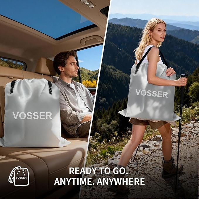 VOSSER Queen Air Mattress with Built-in Pump,18''Fast & Easy Inflation/Deflation Inflatable Mattress, Foldable Blow Up Mattress with Storage Bag, Inflatable Bed for Home, Camping & Guests
