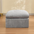 33.5'' Cloud Ottoman for Modular Sofa, Comfy Chenille Upholstered Footrest with Memory Foam, Fully Compressed Packaging, Oversized Ottoman Bench for Living Room or Small Space, Light Grey