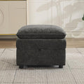 27" Large Square Ottoman with Storage, Modern Upholstered Footrest with Anti-Slip Legs for Couch Coffee Table Living Room, Bedroom, Entryway, Chenille Dark Grey | Upholstered Footrest, Square Ottoman, Footrest, Coffee Table, Couch