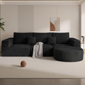 110" Modular Sectional Sofa Couches, Cloud Couches for Living Room, Boneless Sofa with Deep Seat,L-Shape Couch with Chaise,No Assembly Required,Black,1 PCS