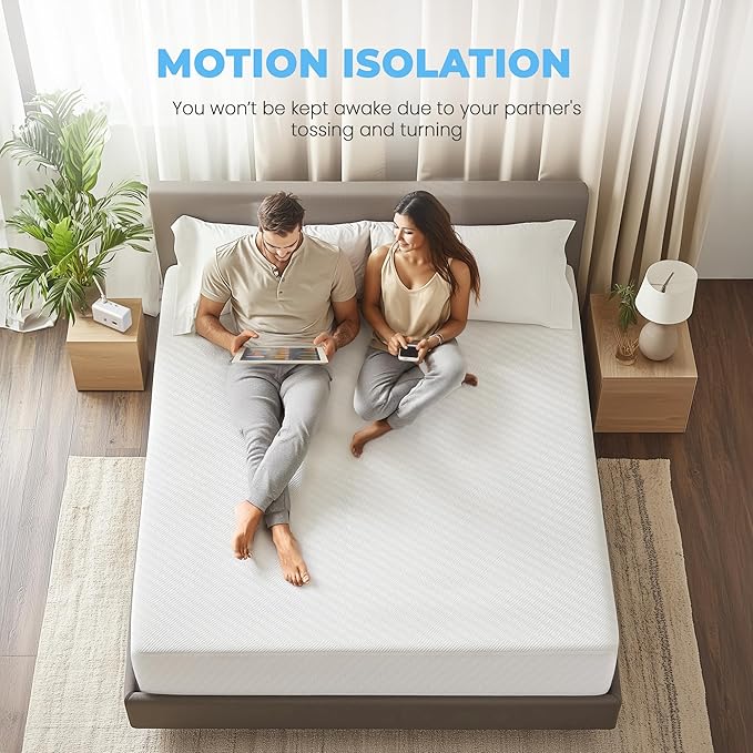 Neo Sleep 12 Inch Queen Cooling Gel Memory Foam Mattress for Cool Sleep Medium Firm Pressure Relieving CertiPUR-US Certified Foam, Comfort & Supportive Mattress in a Box Fiberglass Free (Queen, 12 in)