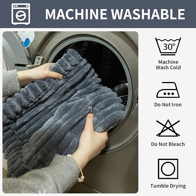 Sofa Couch Cover, Sofa Covers for Dogs Washable, Non-Slip Striped Sofa Slipcovers for Sectional Sofa, Sofa Cover Furniture Protector for L Shaped(Dark Grey, 27.6"x 82.7")