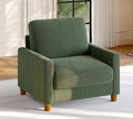 35.3" Couches for Living Room, Comfy Green Couch Single with 22.5" Deeper Seat, Accent Chair Tool-Free Setup, Reading Chair 440lbs Support, Corduroy Couch for Bedroom, Apartment, Office