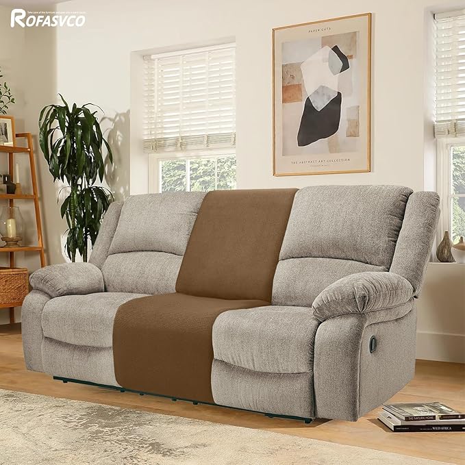 Couch Covers for Sectional Sofa Reclining L Shape Waterproof Washable Sectional Couch Covers Super Stretch Recliner Sofa Slipcover(Additional Seat Cover, Brown)