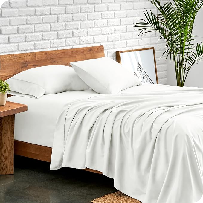 Bare Home Split King Sheet Set - 1800 Ultra-Soft Microfiber Bed Sheets - Double Brushed - Deep Pockets - Easy Fit - 5 Piece Set - Bedding Sheets & Pillowcases (Split King, Cream)