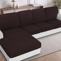 H.VERSAILTEX Sectional Couch Covers 1 Piece Chaise Slipcover L Shape Separate Cushion Couch Cover for Both Left/Right Sectional Couch (Seat Only: 1 Chaises, Chocolate)