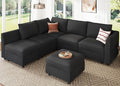 HONBAY Modular Sectional Couch L Shaped Sectional Sofa with Storage, Convertible Couches for Living Room - Linen Grey