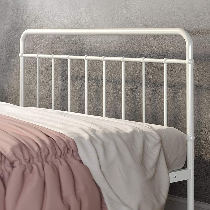 Zinus Florence Full Panel Metal Platform Bed Frame, Mattress Foundation, No Box Spring Needed, Easy Assembly, White, King