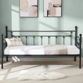 VECELO Daybed Frame, Twin Size Metal Platform Bed with Headboard,Heavy Duty Steel Slats Support for Living Room Bedroom Guest Room, Easy Assembly