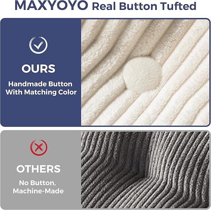 MAXYOYO Folding Sofa Bed, L-Shaped Convertible Sofa Foldable Sleeper Couch with Pillow, Portable Fold Out Chair Bed with Armrest Comfy Floor Lounge for Living Room Bedroom, Beige
