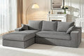 HABUTWAY 101'' Modular Sectional Sofa, Cloud Sectional Couches for Living Room, Comfy Boneless Couch with Deep Seat, Modern L-Shape Sofa with Chaise, No Assembly Required (Grey, Left Facing Chaise)