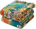 LUTBM Throw Blanket for Bed Couch Sofa Soft Cotton Twin Breathable Spring Blankets for Bedroom Living Room All Season Reversible Quilt Leopard Throws Whimsical Home Decor 60"x80"