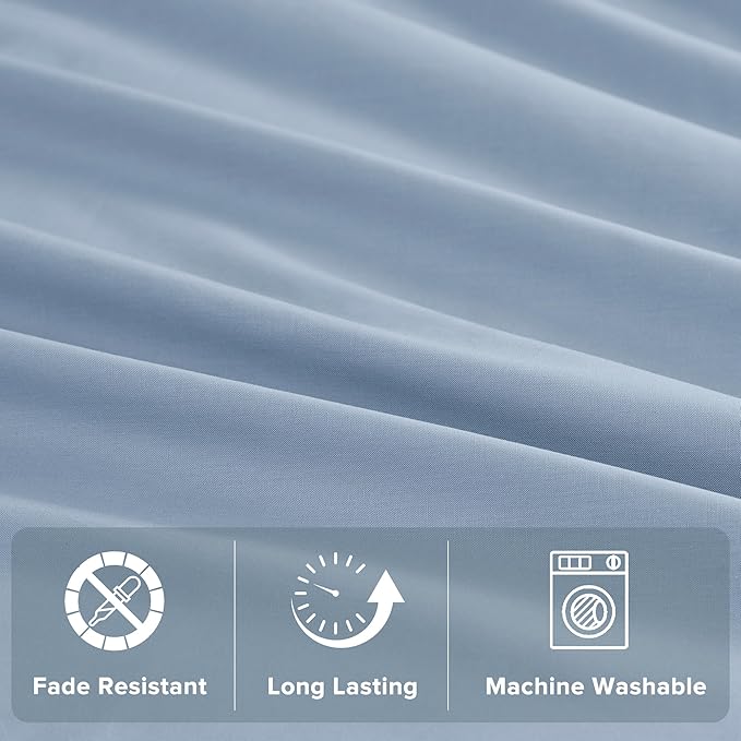 Comfort Spaces 100% Cotton Sheet Set Breathable, Lightweight, Soft with 14" Elastic Pocket Fits up to 16" Mattress, All Season Cozy Bedding, Matching Pillow Case, Cal King Blue 4 Piece