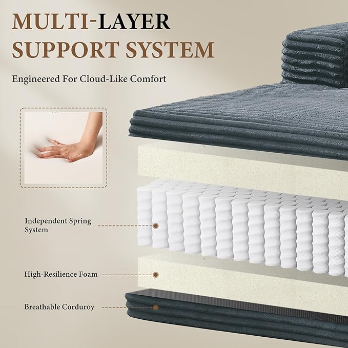 96" Sectional Couches for Living Room Cloud Couch Sofa with L-Shape Upholstered Boneless Couchs Modern Modular Sectional Couch with Chaise (Dark Grey, 95" W+Left Facing Chaise+2Seaters)
