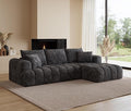 108" Cloud Sectional Couches for Living Room, Boneless L-Shaped Sofa with Pillow 3 Seater Modular Sectional Sofa (Dark Grey)