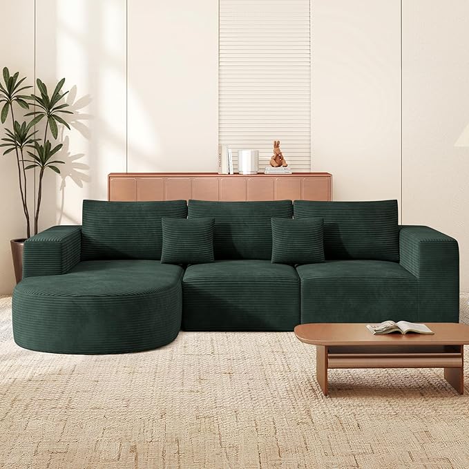 Boneless Couches for Living Room,Cloud Sectional Couch with L-Shape Chaise,Modern Modular Sofa with Deep Seat Upholstered Comfy Couches for Bedroom,No Assembly Required,1PCS