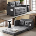 VINGLUpgraded Loveseat Sleeper, 53.5"W 83"L Convertible Sofa Bed Couch Futon Couches for Living Room, Twin Folding Couch Bed for Small Spaces, Foldable Floor Gaming Sofa Bed for Basement, Dark Grey
