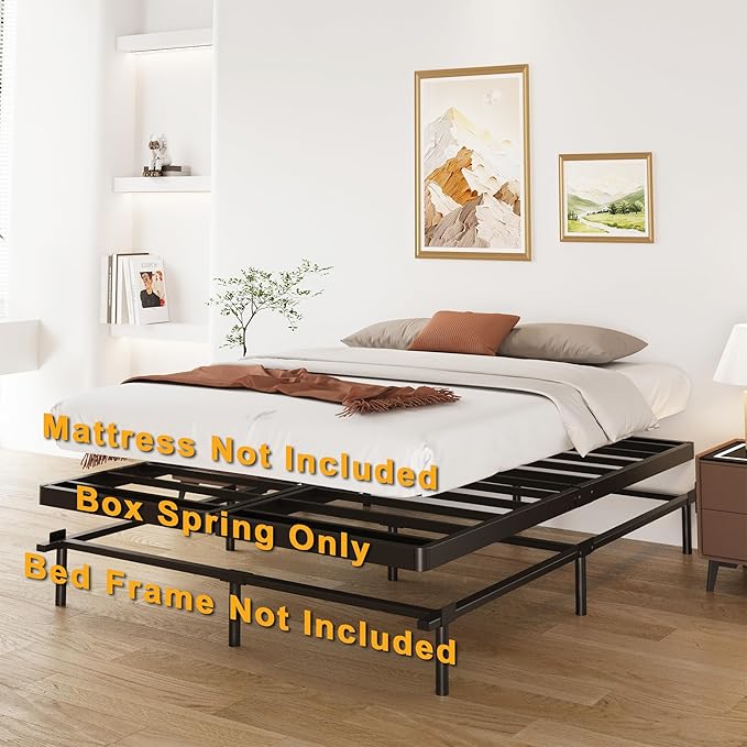 Lutown-Teen 2 Inch Split Full Size Box Spring Low Profile, Heavy Duty Metal Full Size Bunkie Board, Easy Assembly, Noise Free
