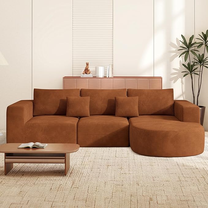 Boneless Couches for Living Room,Cloud Sectional Couch with L-Shape Chaise,Modern Modular Sofa with Deep Seat Upholstered Comfy Couches for Bedroom,No Assembly Required,1PCS