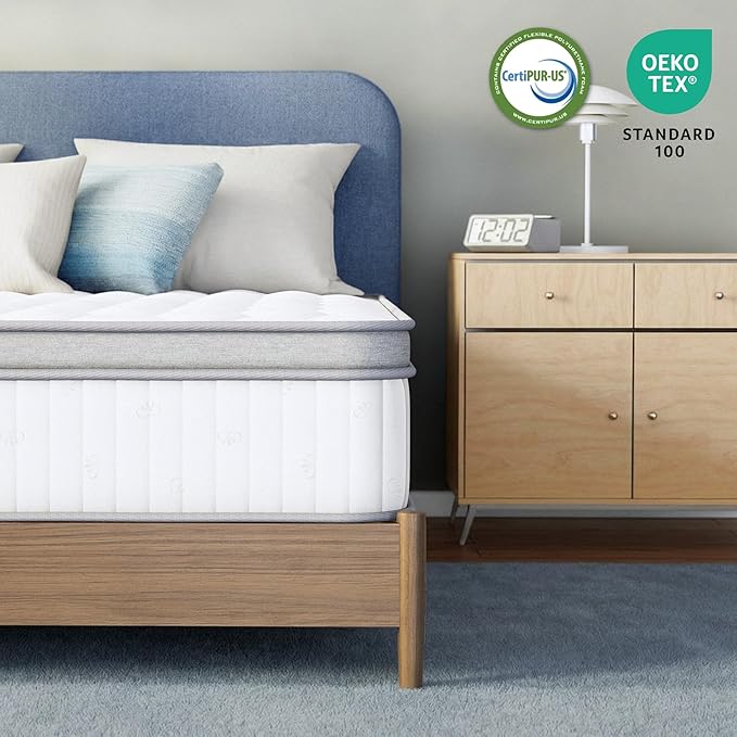 Neo Sleep Twin Size Mattress, 12 Inch Hybrid Comfort & Supportive Mattress in a Box, Cooling Gel Memory Foam and Pocket Springs with Pressure Relief, CertiPUR-US Certified, Medium Firm