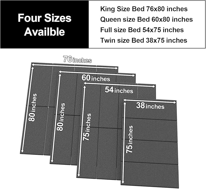 Imperius Breathable, Noise Minimizing, Moisture Resistant Bunkieboards,Low Profile Bed Support,Large Double Bed 10mm Bunkie Board, Folding Spring Box, Light and Thin,Queen Size 60x80''