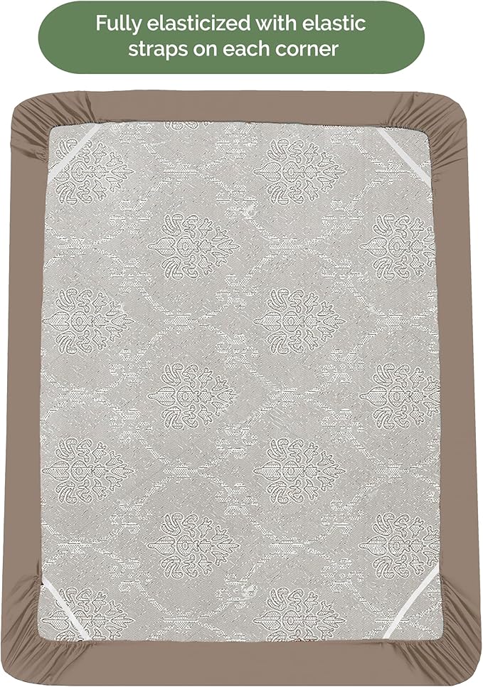 Elegant Comfort 1500 Premium Hotel Quality 18-21 Inches Deep - Extra Deep Pocket Single Fitted Sheet for High Mattress, Luxury and Softest, Smart Pocket - Wrinkle Free, Queen, Taupe