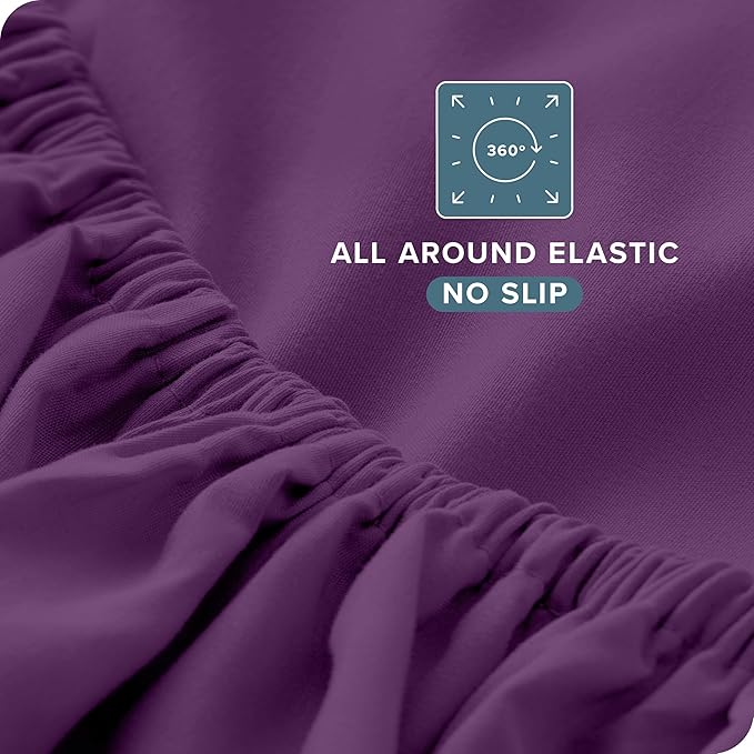 Bare Home King Sheet Set - 1800 Ultra-Soft Microfiber King Bed Sheets - Double Brushed - Deep Pockets - Easy Fit - 4 Piece Set - Bedding Sheets & Pillowcases (King, Plum)