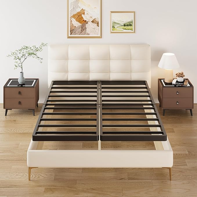 Lutown-Teen 2 Inch Split Cal King Box Spring Low Profile, Heavy Duty Metal Bunkie Board California King, Easy Assembly, Noise Free
