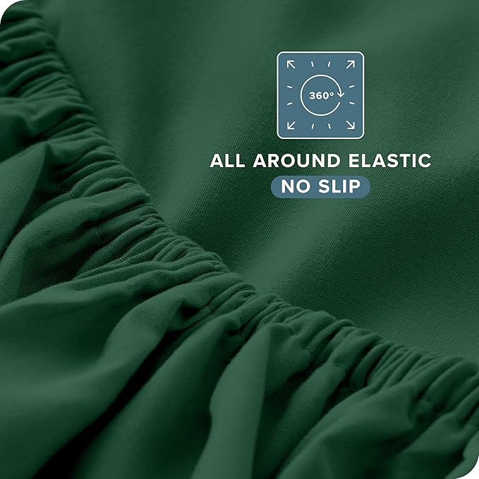 Bare Home Full XL Sheet Set - 1800 Ultra-Soft Microfiber Full Extra Long Bed Sheets - Double Brushed - Deep Pockets - Easy Fit - 4 Piece Set - Bedding Sheets & Pillowcases (Full XL, Forest Green)