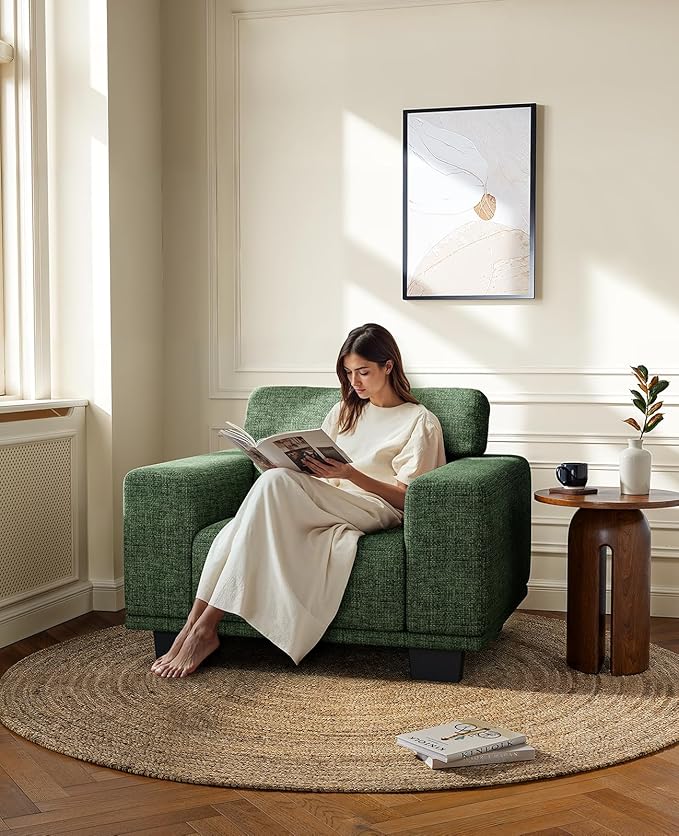 Amada 40" Oversized Accent Sofa Chair, Modern Armchair with Deep Seat, Comfy Upholstered Large Reading Chair with Removable Washable Covers for Living Room & Bedroom Office