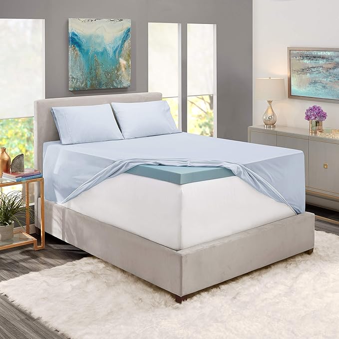 Hearth & Harbor Extra Deep Pocket Sheets - Fits Mattress 18-24 Inches Deep - Extra Deep Pocket Twin XL Sheets Sets - 4 Piece Twin XL Size - Ice Blue